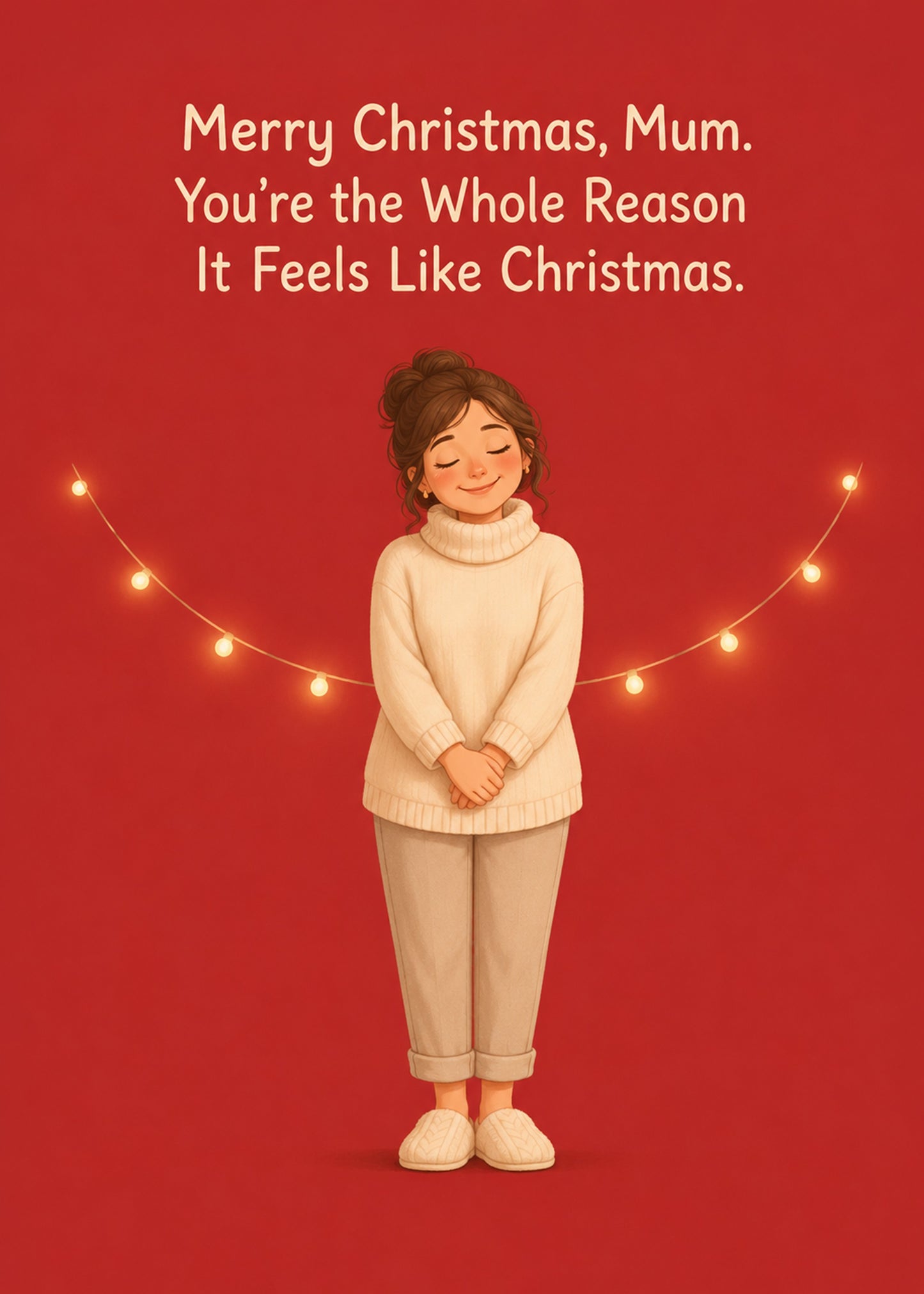 Cute Christmas card with The Reason It Feels Like Christmas text, by Gigglz