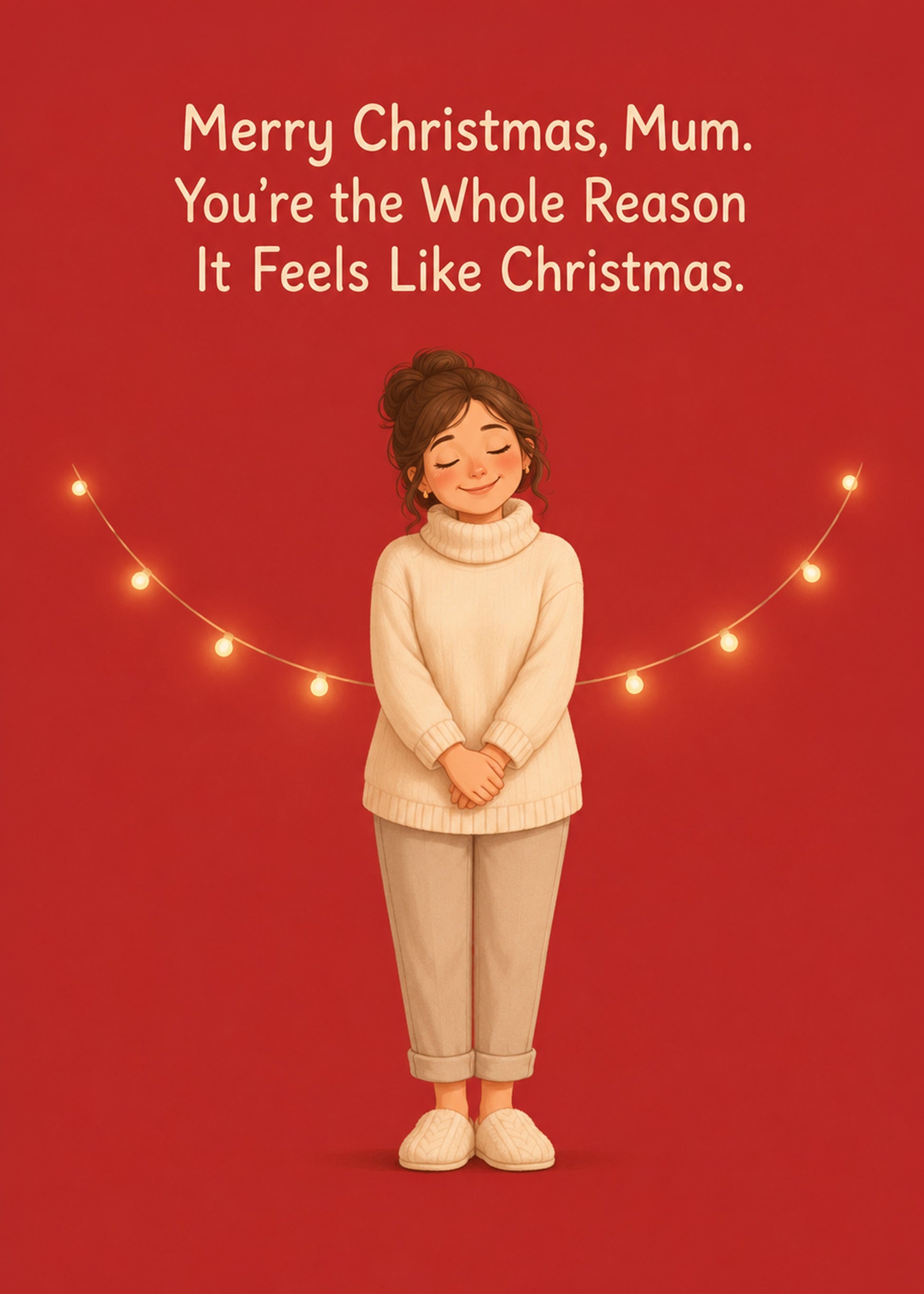 Cute Christmas card with The Reason It Feels Like Christmas text, by Gigglz