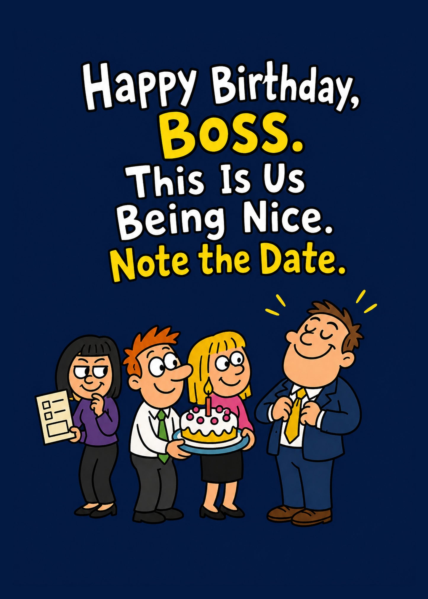 Funny birthday card with Us Being Nice text, by Gigglz