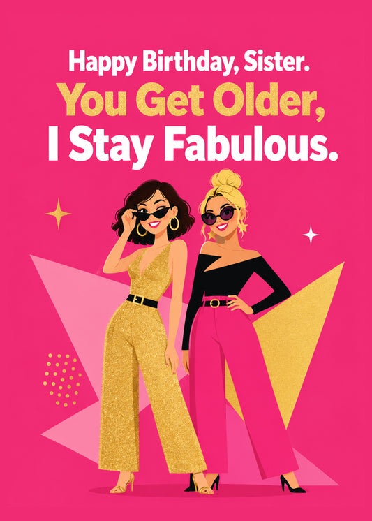 Funny birthday card with You Get Older text, by Gigglz