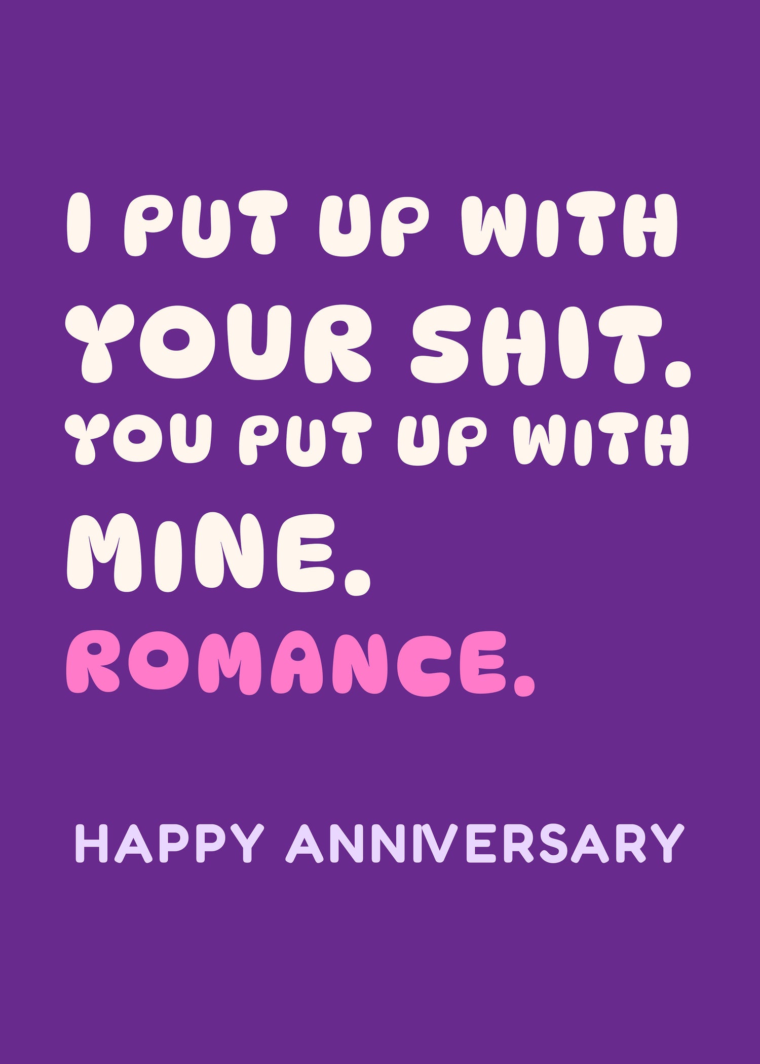 Your Shit Romance rude love card by Gigglz