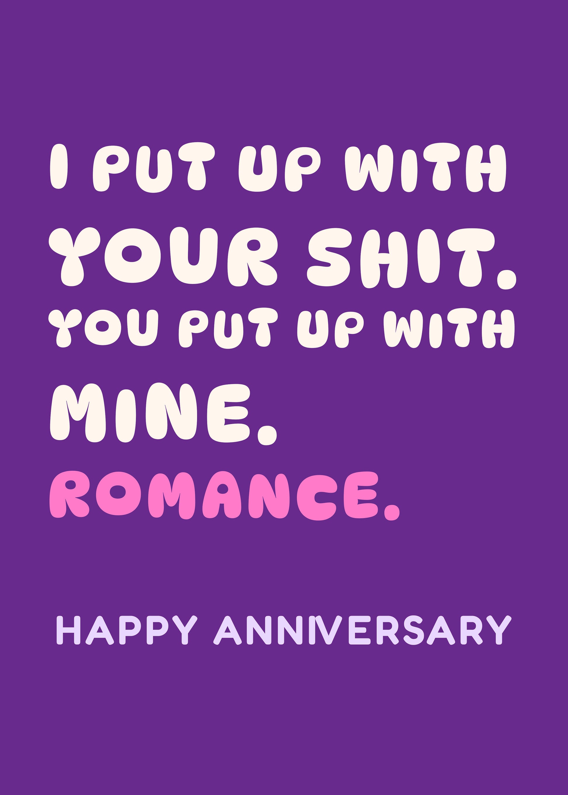 Your Shit Romance rude love card by Gigglz